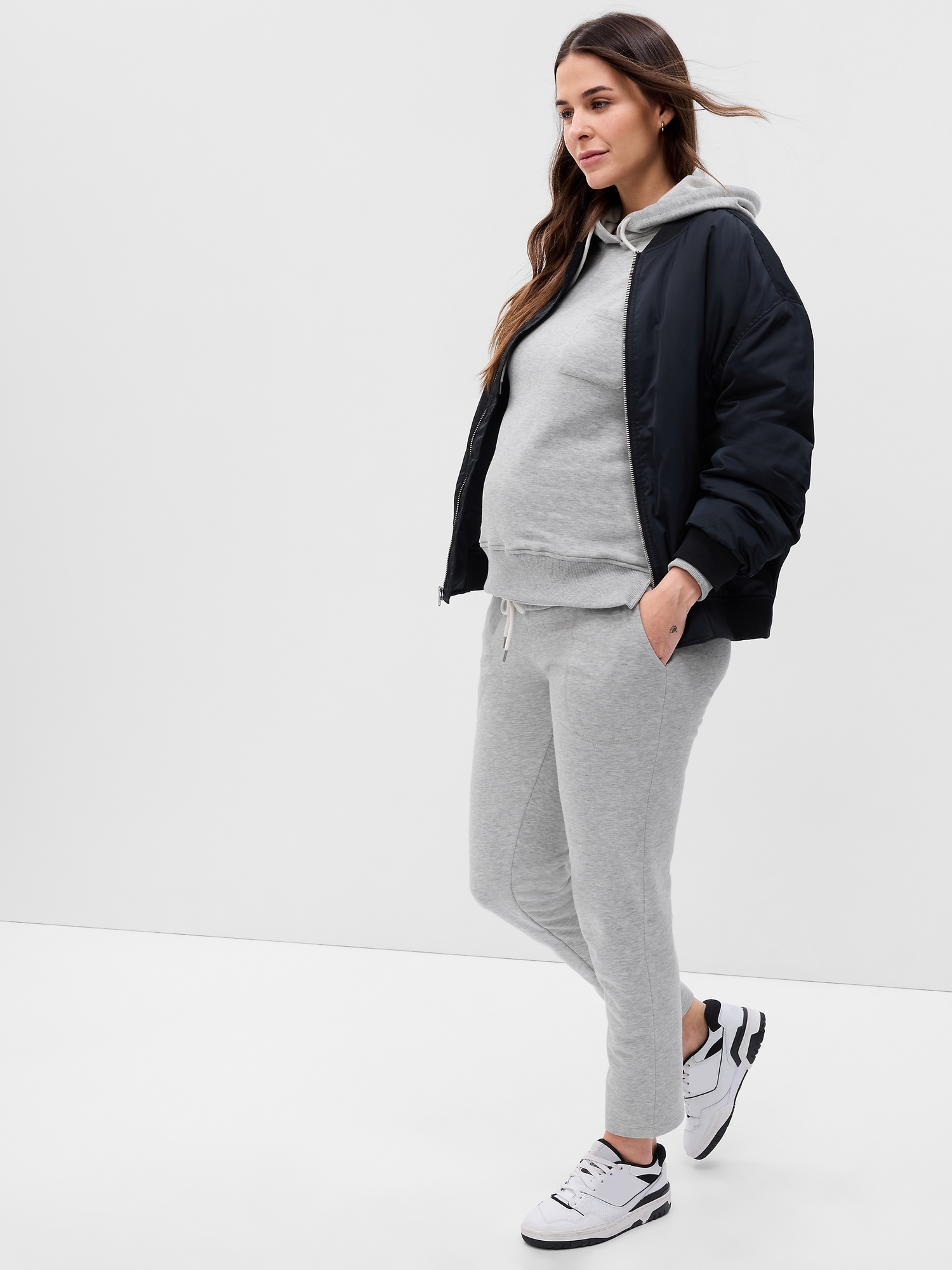 Maternity Fleece Terry Under Belly Joggers Gap