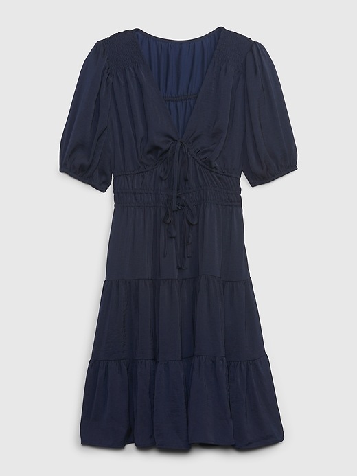 gap short sleeve tiered dress GAP Women's Soft Short Sleeve Crew Neck Tiered Dress (Granite Green, XL)