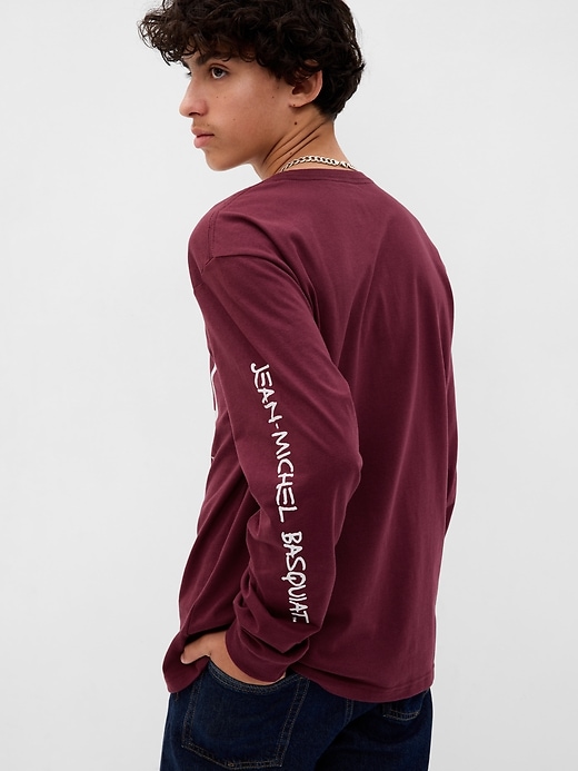 2 of 8 showing, with the color plum pudding of product Jean-Michel Basquiat Teen Graphic T-Shirt