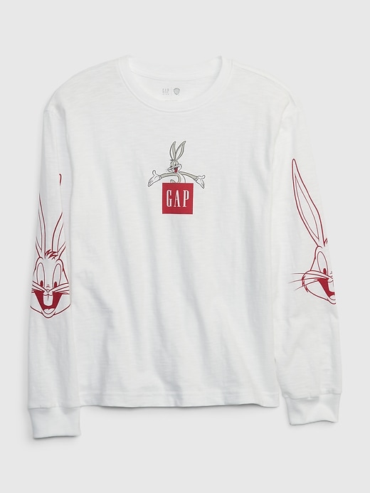 1 of 8 showing, with the color optic white of product GapKids &#124 WB™ Looney Tunes Logo Graphic T-Shirt