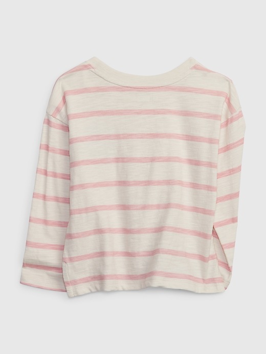 2 of 8 showing, with the color pink stripe of product Gap × SmileyWorld® Toddler Striped Shirt