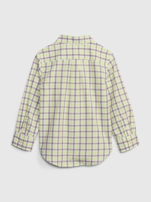 2 of 8 showing, with the color ALLURING YELLOW V2 of product Toddler Plaid Poplin Shirt