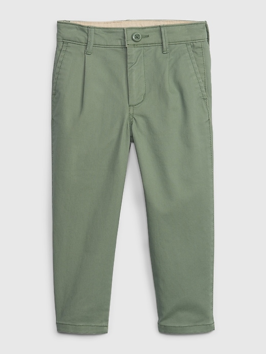 1 of 8 showing, with the color twig of product Baby & Toddler Pleated Khakis