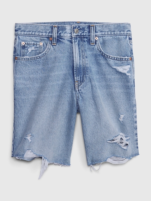 Image number 4 showing, 8" Mid Rise '90s Loose Denim Bermuda Shorts