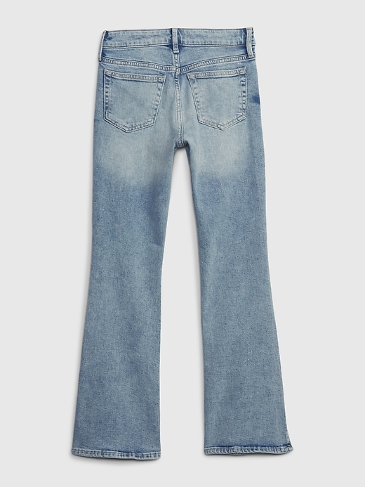 2 of 8 showing, with the color light wash of product Kids High Rise Flare Jeans with Washwell