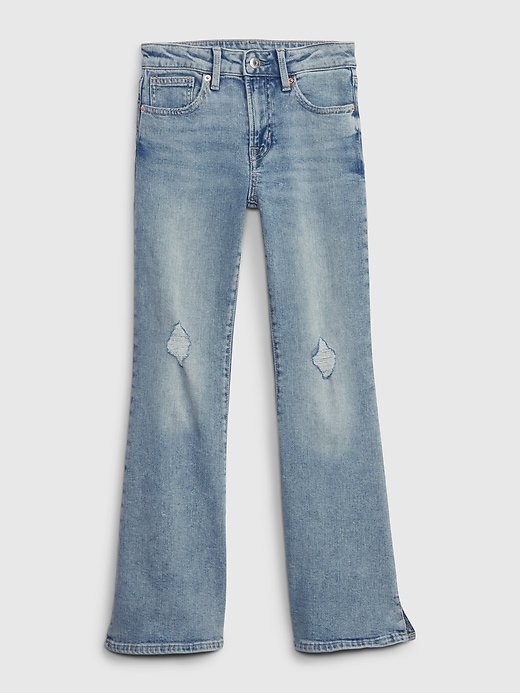 1 of 8 showing, with the color light wash of product Kids High Rise Flare Jeans with Washwell