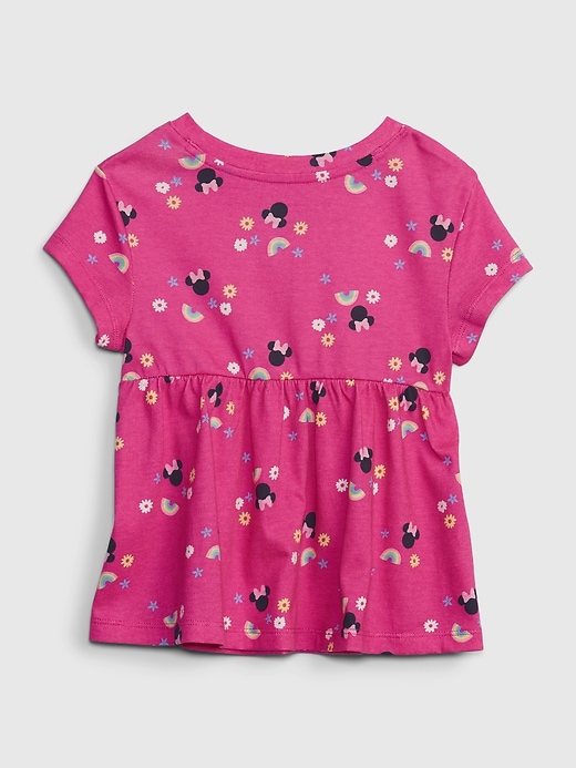 2 of 8 showing, with the color happy pink of product babyGap &#124 Disney 100% Organic Cotton Mix and Match  Minnie Mouse Peplum Top