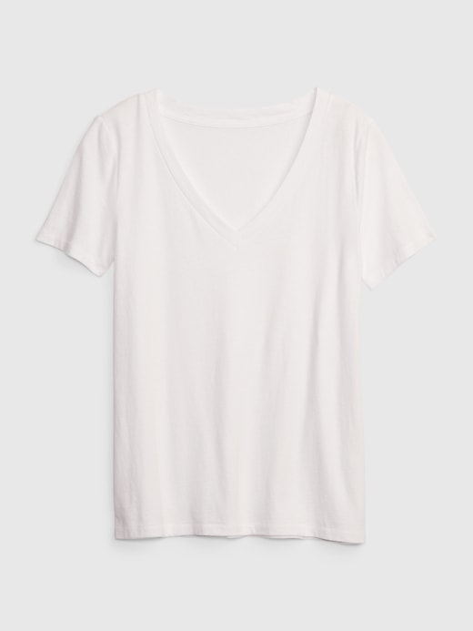 Image number 6 showing, 100% Organic Cotton Vintage V-Neck T-Shirt