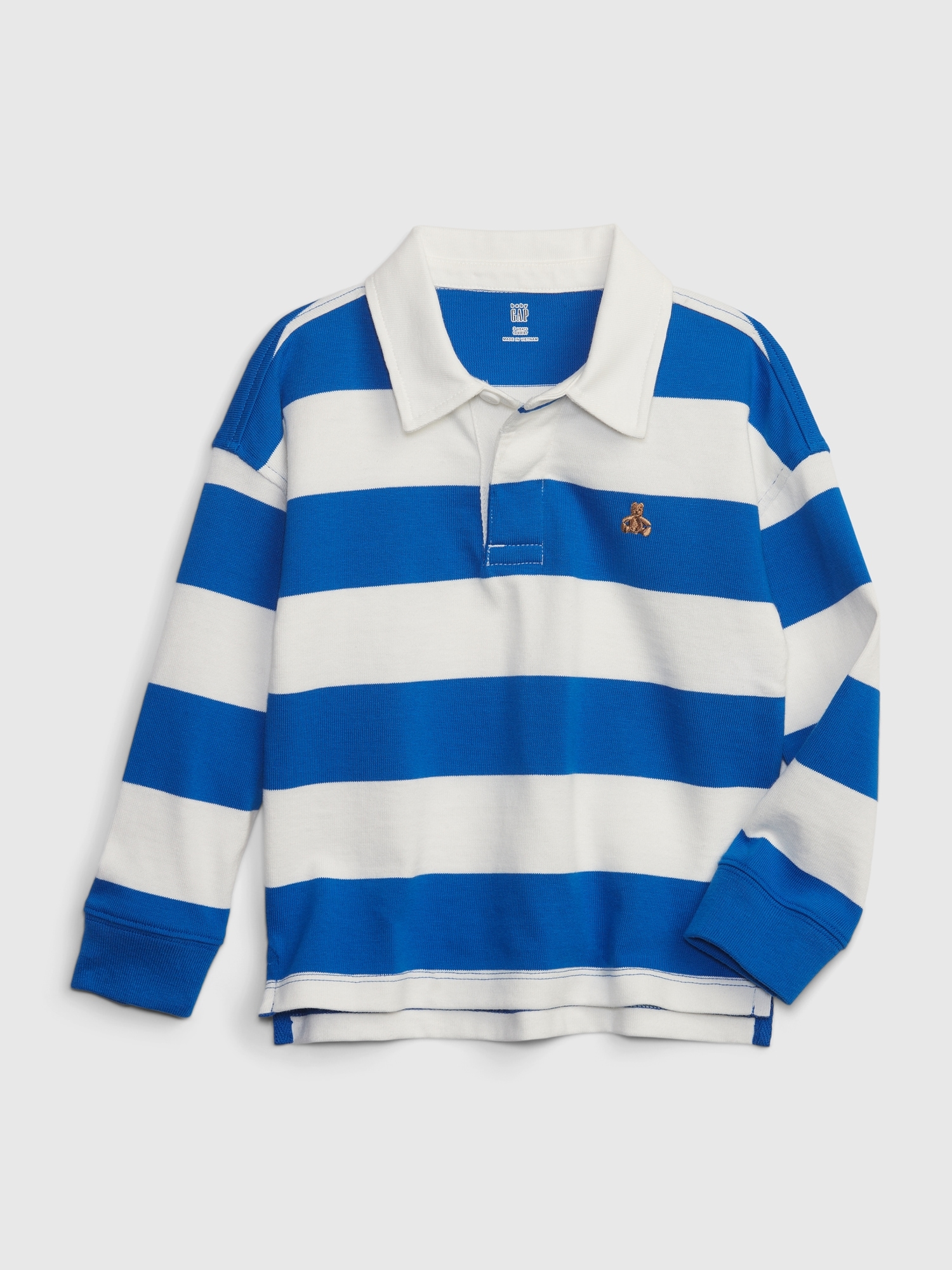 Gap Toddler Stripe Rugby Polo Shirt white. 1
