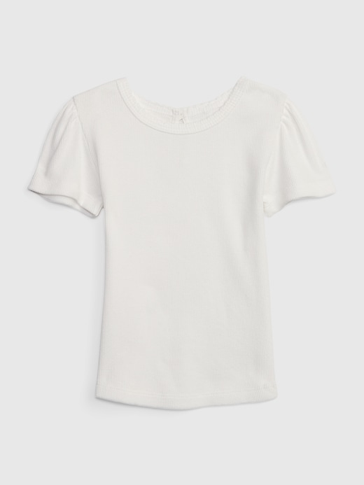 1 of 8 showing, with the color new off white of product Toddler Puff Sleeve Rib T-Shirt