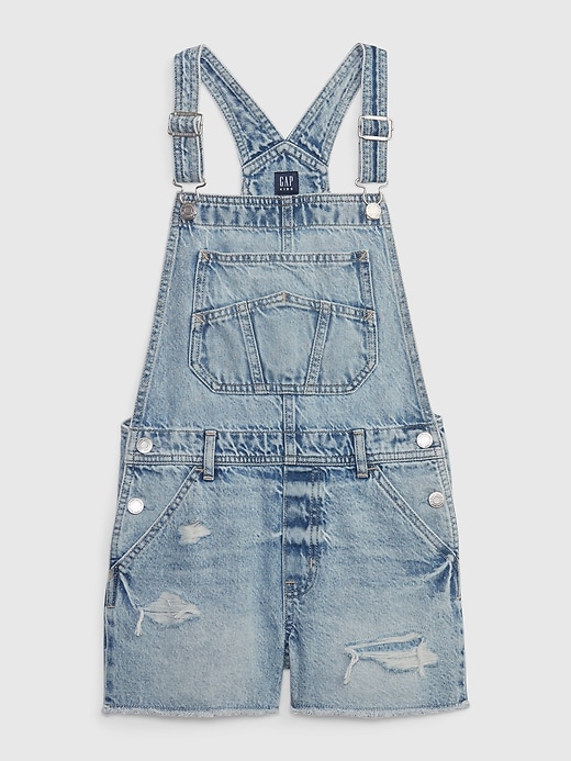 1 of 8 showing, with the color medium wash of product Kids Denim Shortalls with Washwell