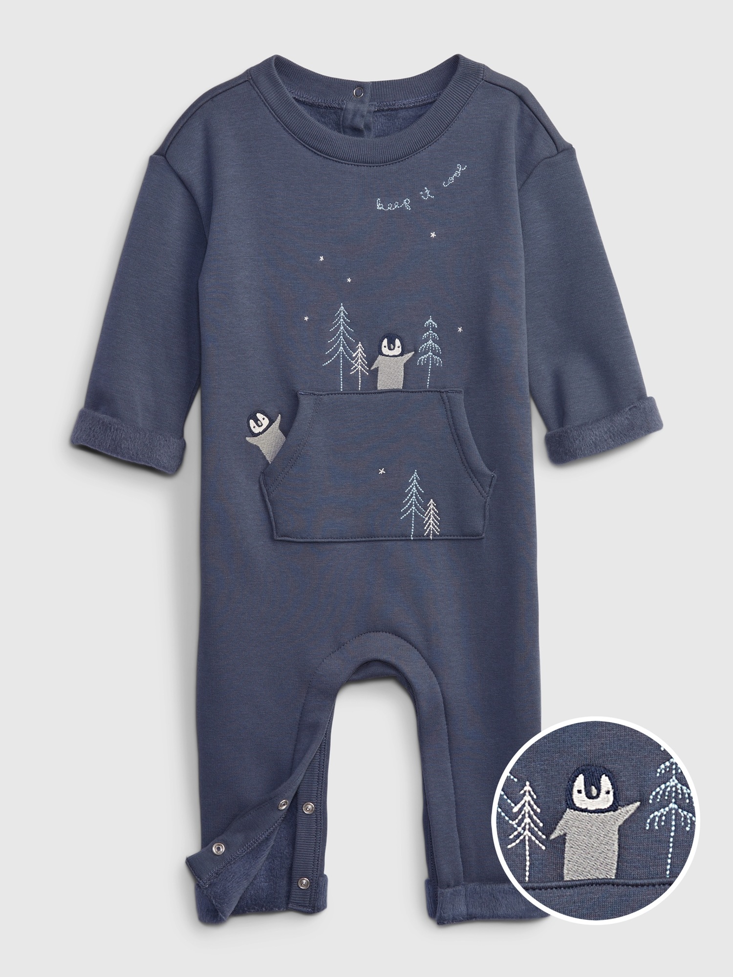 Gap Baby Cozy Sherpa Lined One-Piece blue. 1 Gap Baby Cozy Sherpa Lined One-Piece blue. 1