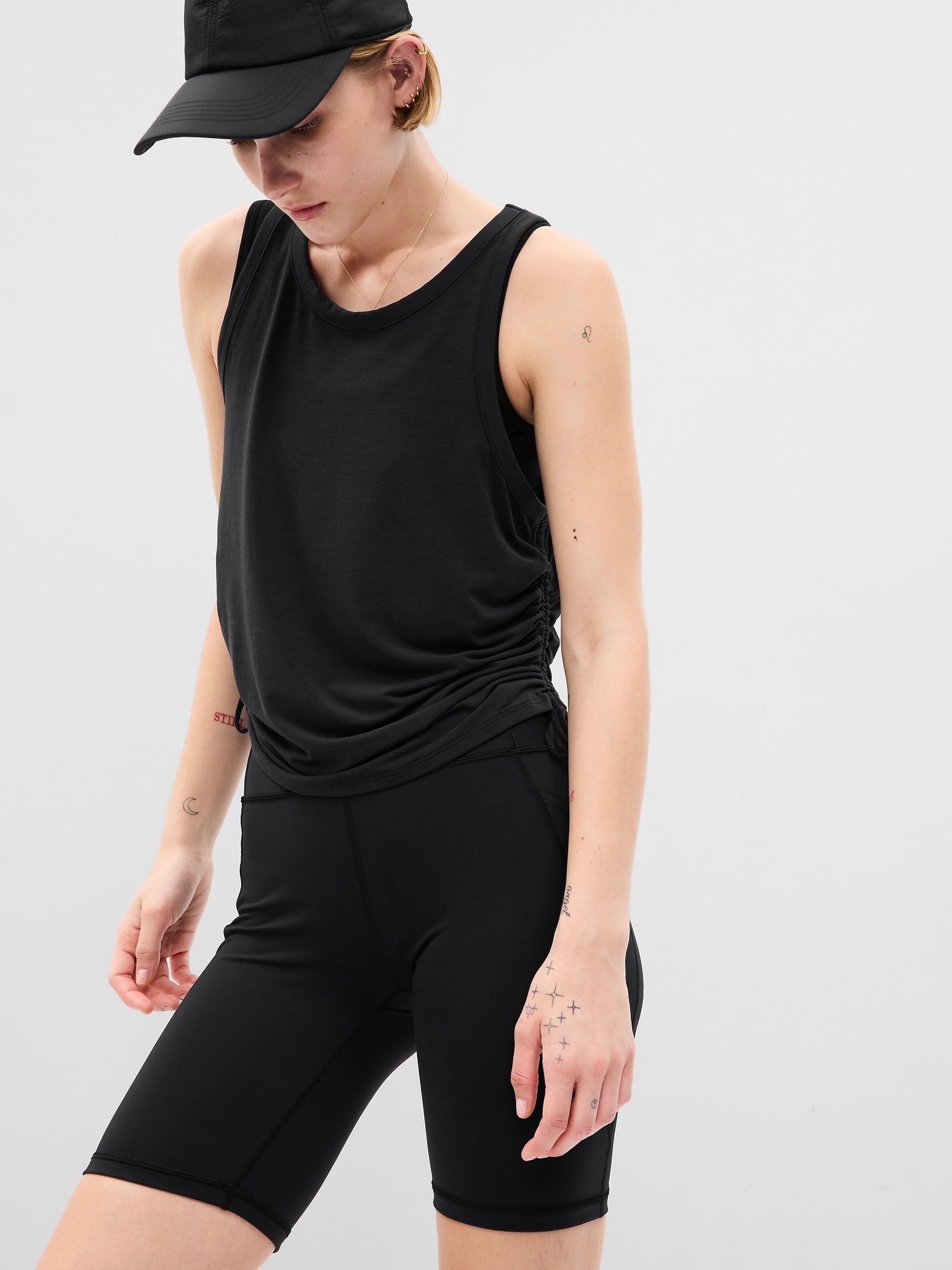 GapFit Breathe Cropped Cinch Tank Top Gap