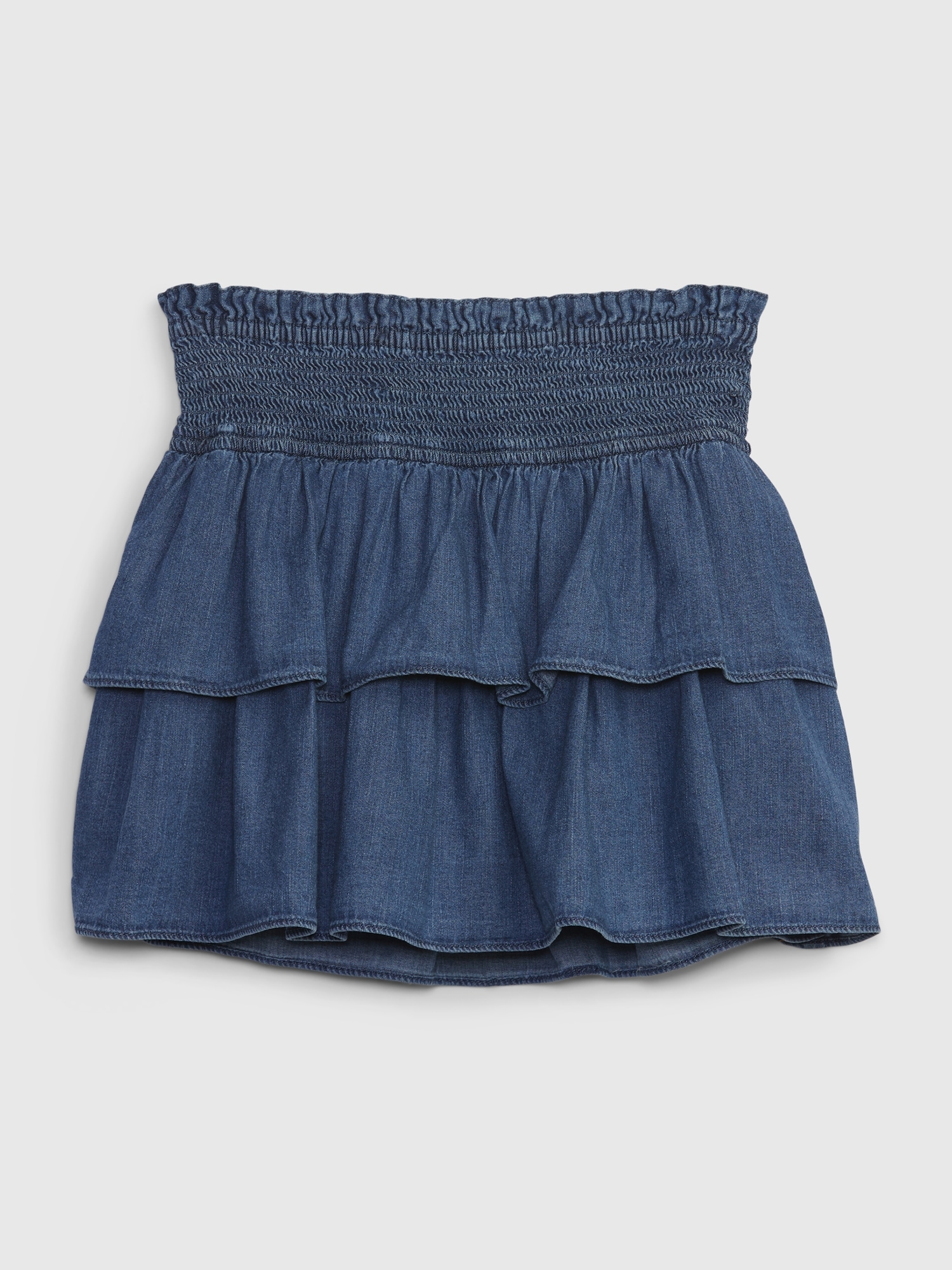 Gap Kids Smocked Denim Skort with Washwell blue. 1