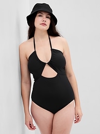View large product image 5 of 9. Recycled Halter One-Piece Swimsuit