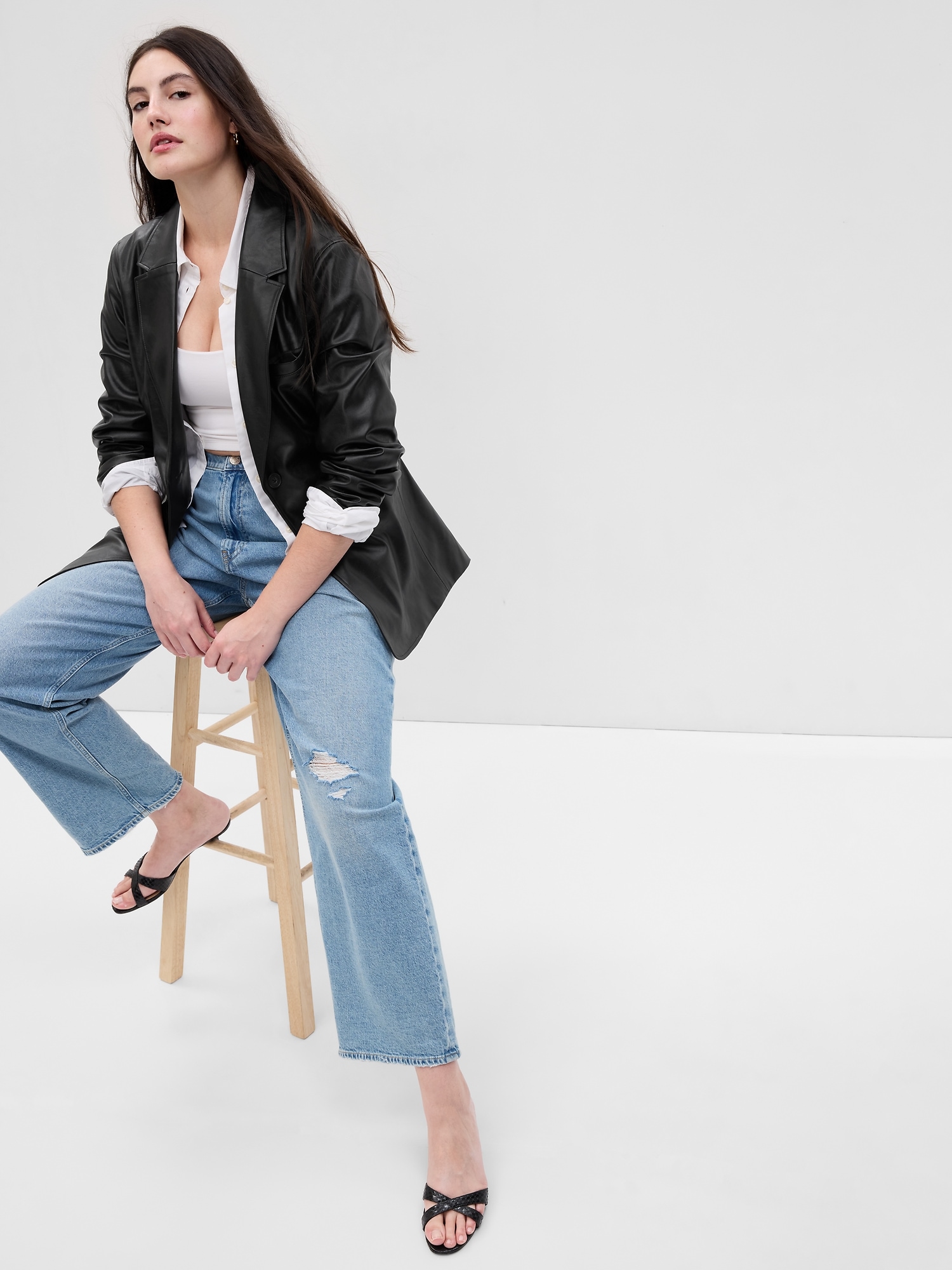 Vegan Leather Blazer | Gap