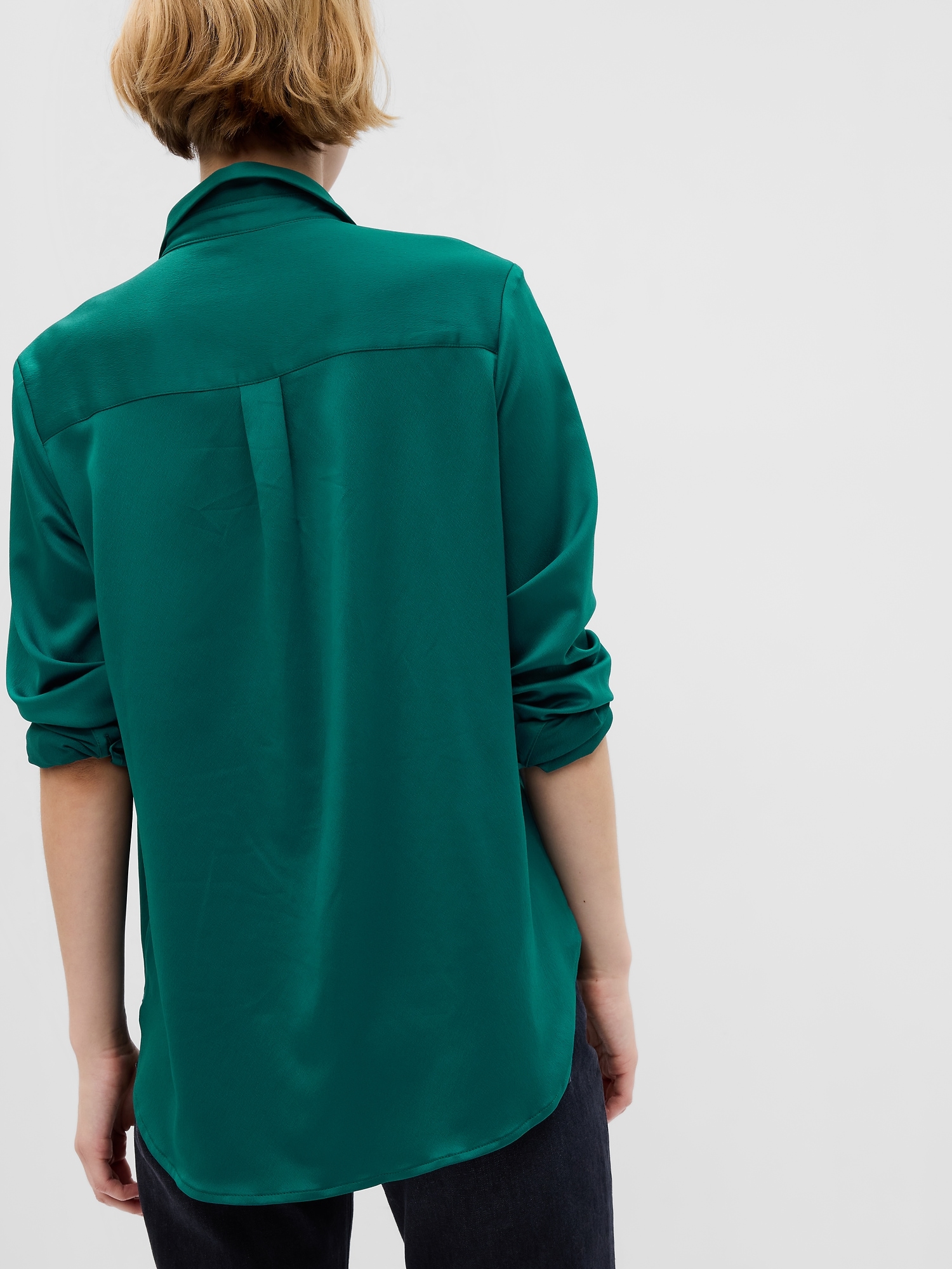 Satin Boyfriend Shirt Gap