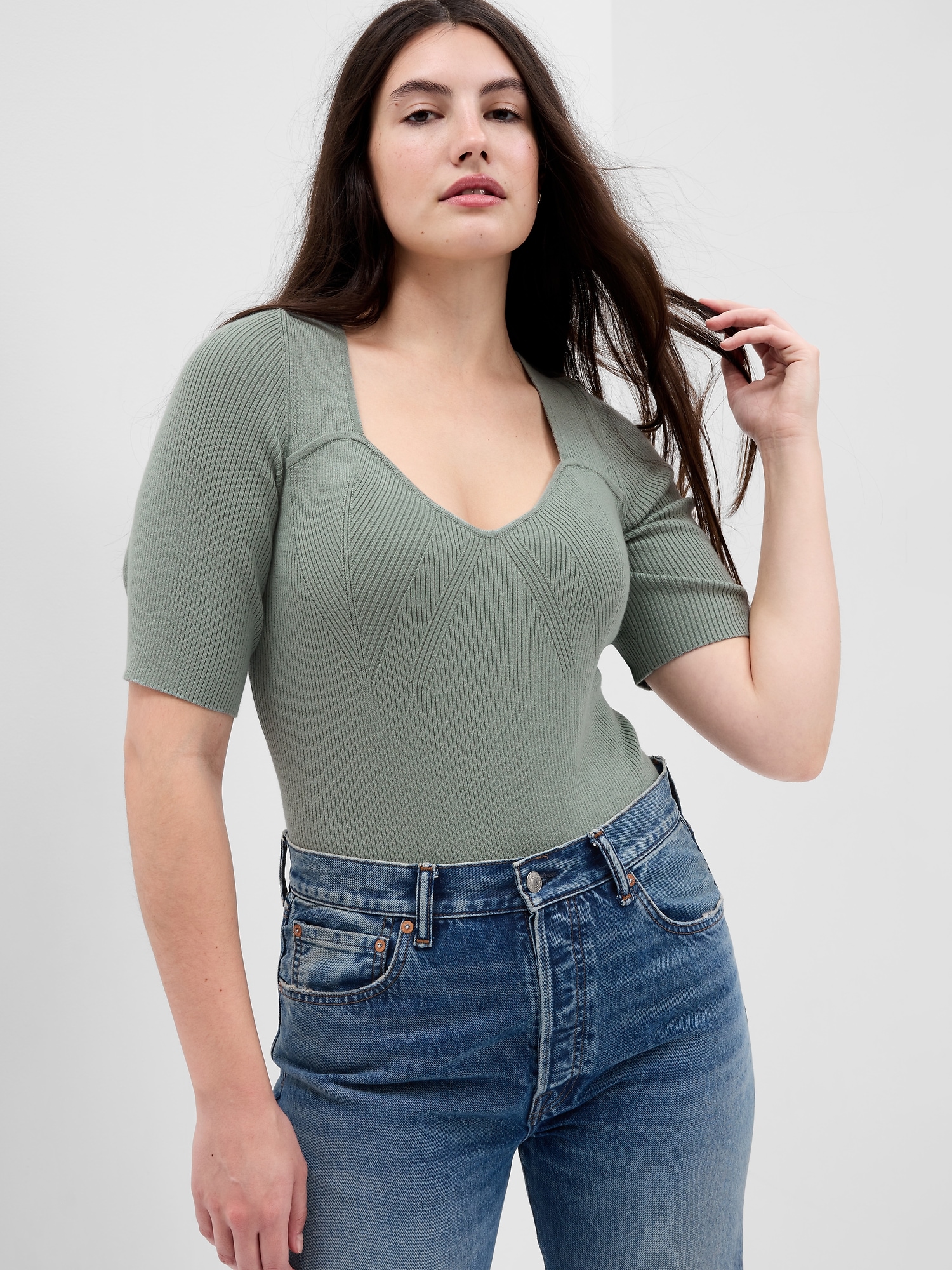 Rib Corset Bodysuit Gap