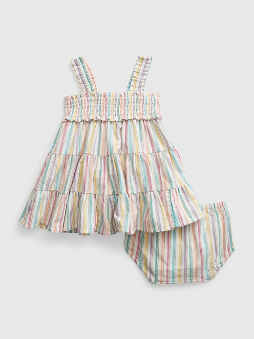 Image number 2 showing, Baby Tiered Stripe Dress Set