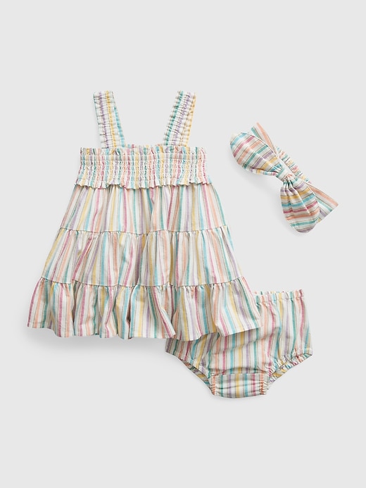 Image number 1 showing, Baby Tiered Stripe Dress Set
