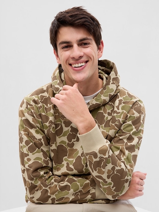 Image number 1 showing, Heavyweight Camo Snap Hoodie