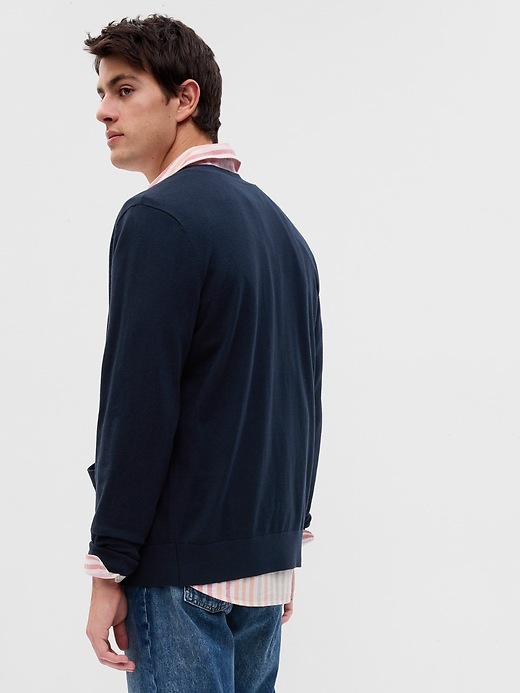 2 of 8 showing, with the color new classic navy of product Cotton-Blend Cardigan