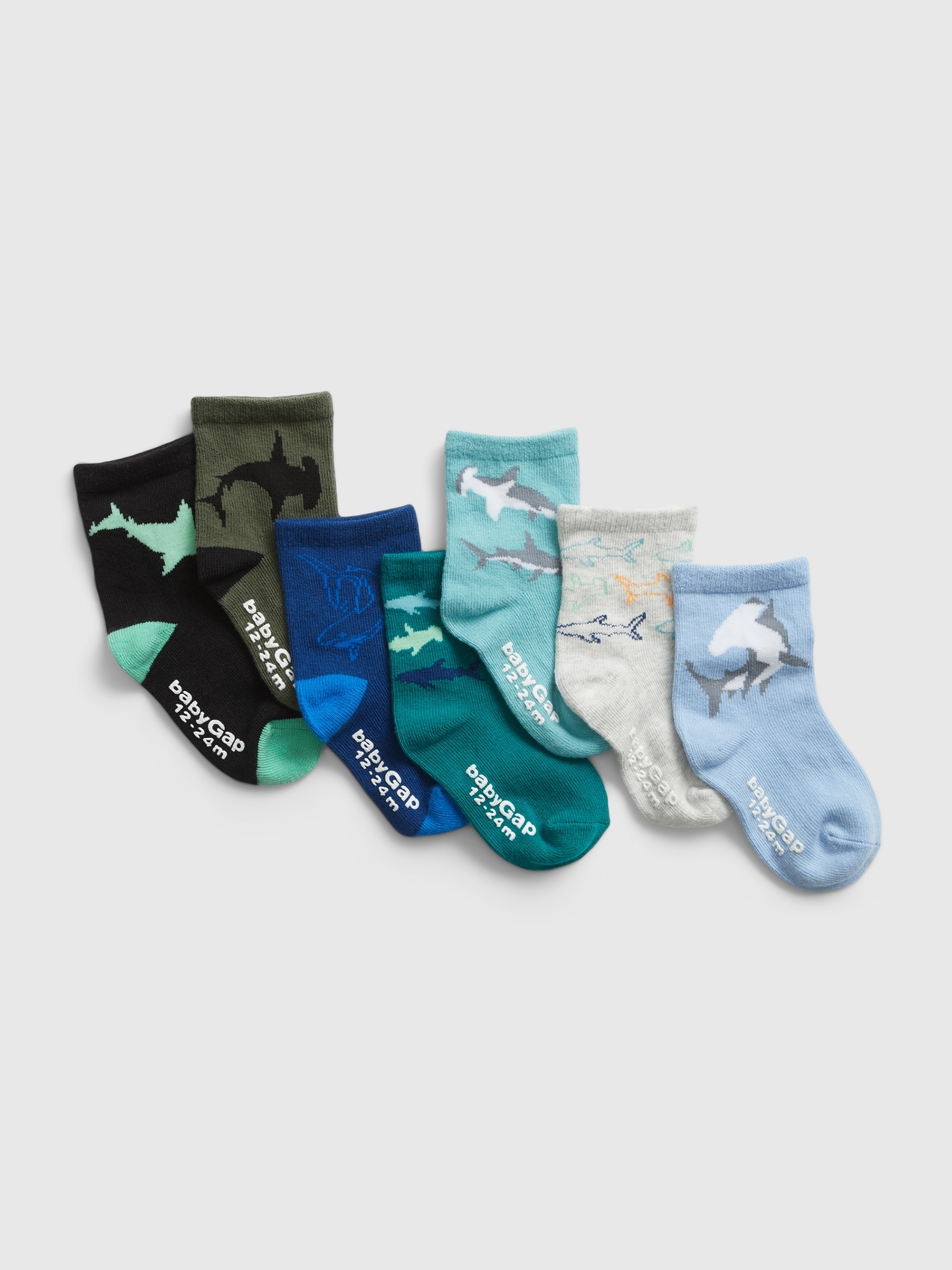 Gap Toddler Shark Crew Socks (7-Pack) multi. 1