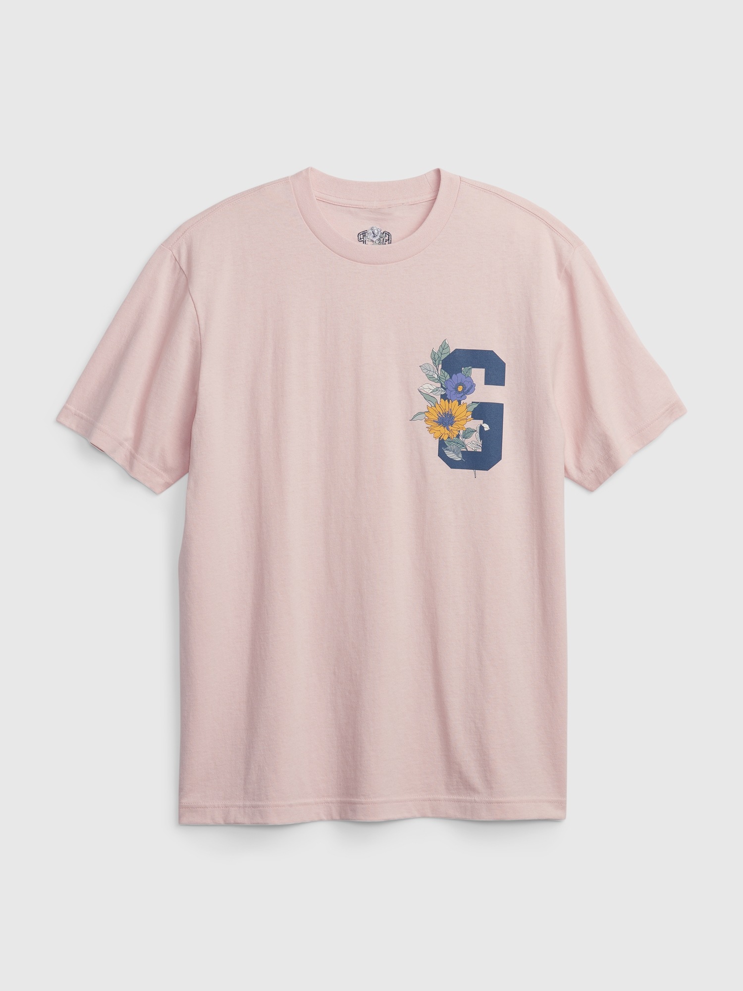 Gap Floral Gap Logo T-Shirt pink. 1