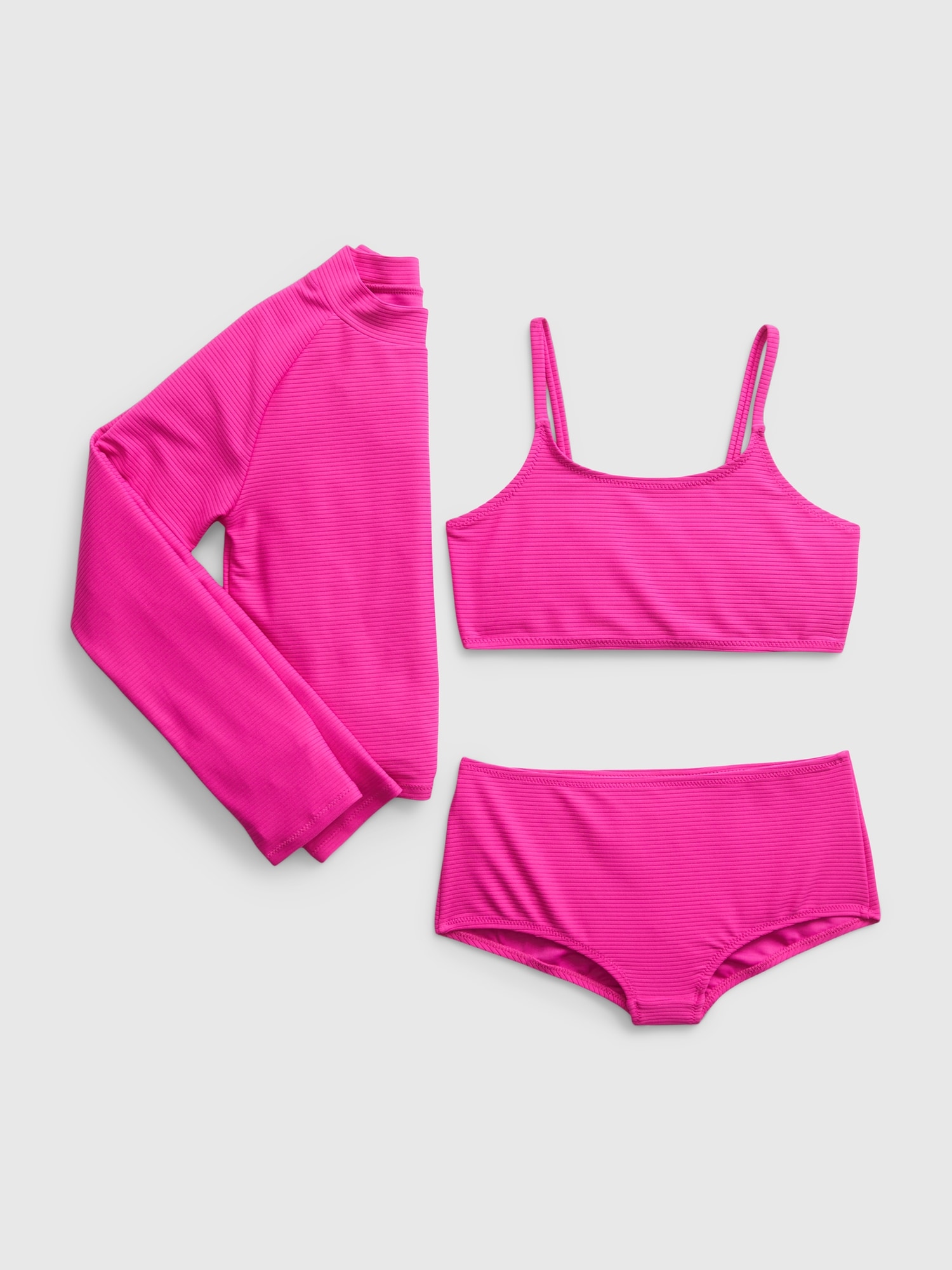 Kids recycled rib rash guard swim three piece gap