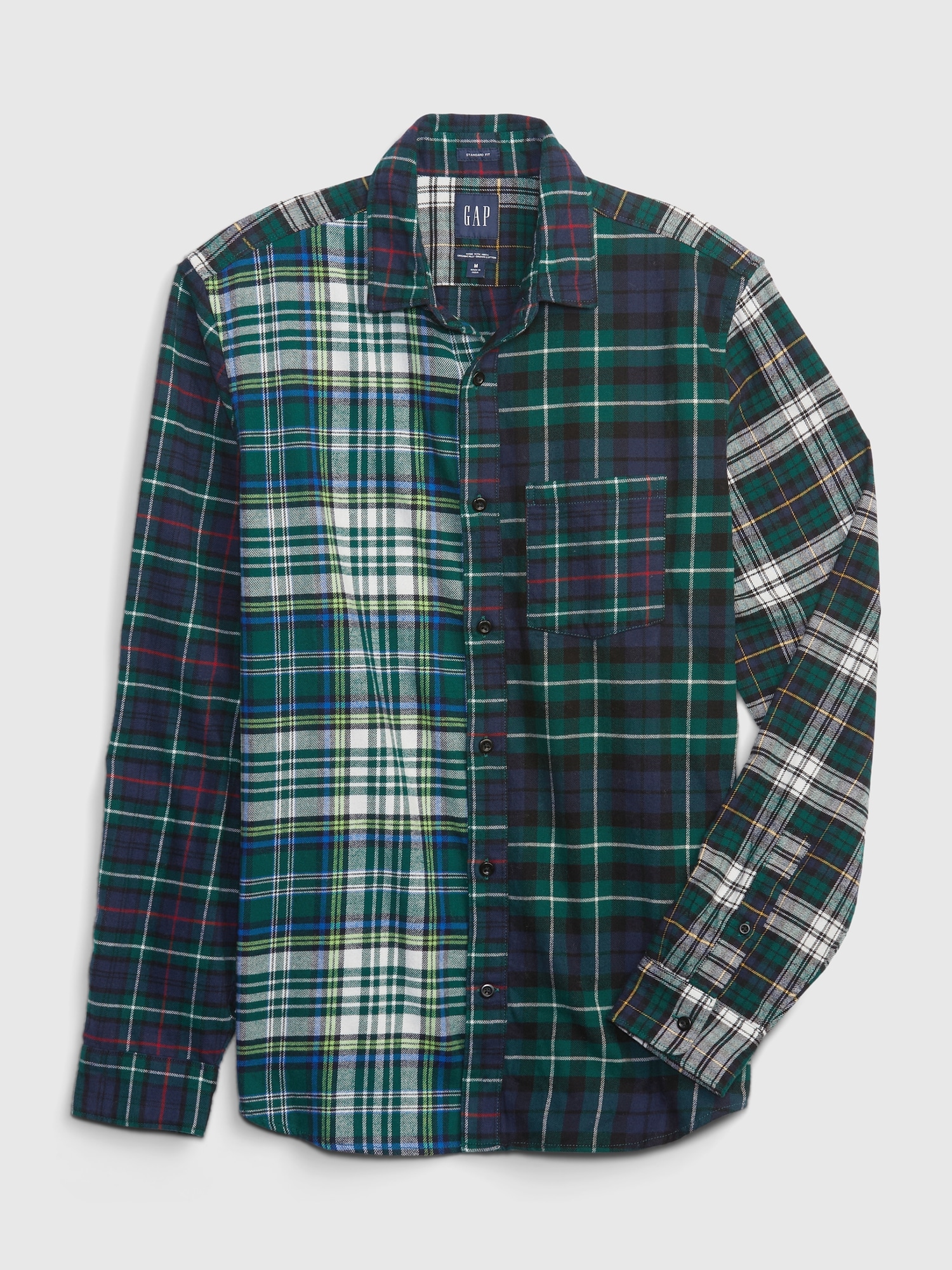 100% Organic Cotton Mixed Plaid Flannel Shirt | Gap