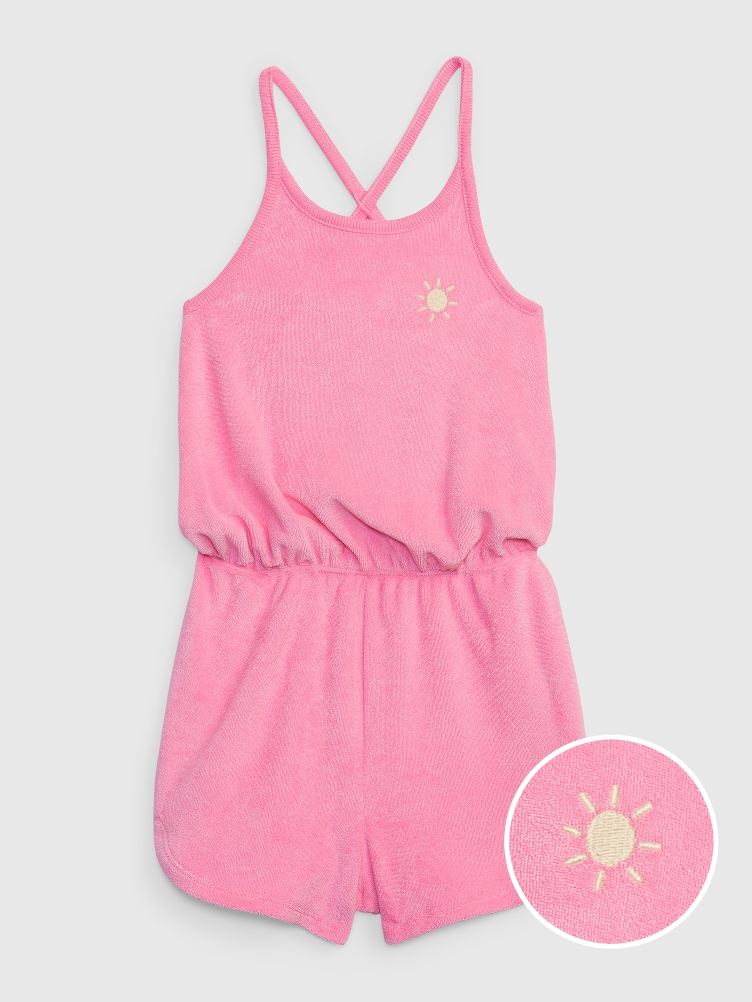 Gap Toddler Towel Terry Romper pink. 1