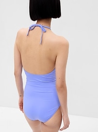 View large product image 9 of 9. Recycled Halter One-Piece Swimsuit