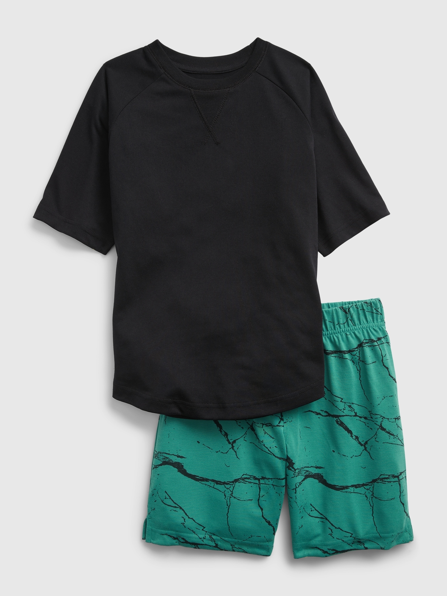 Gap Kids 100% Recycled PJ Shorts Set black. 1