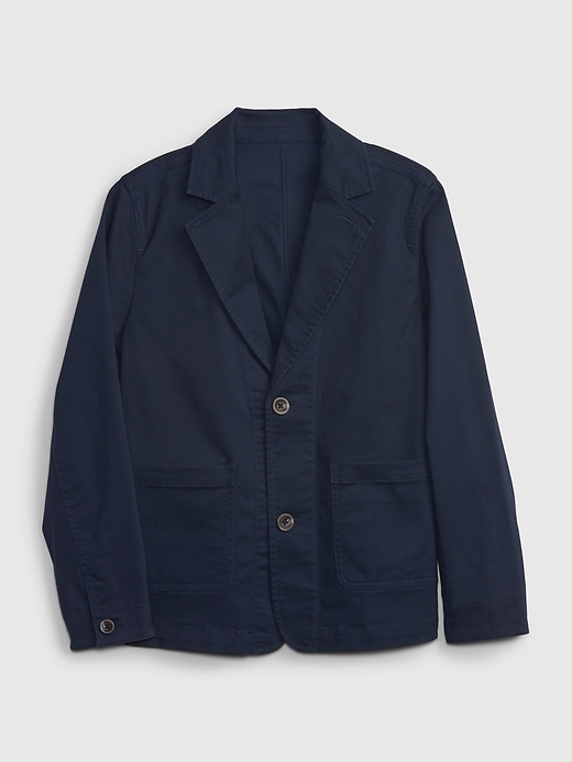 1 of 8 showing, with the color blue of product Kids Khaki Blazer