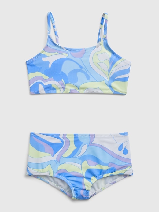 1 of 8 showing, with the color blue of product Kids Tankini Swim Two-Piece