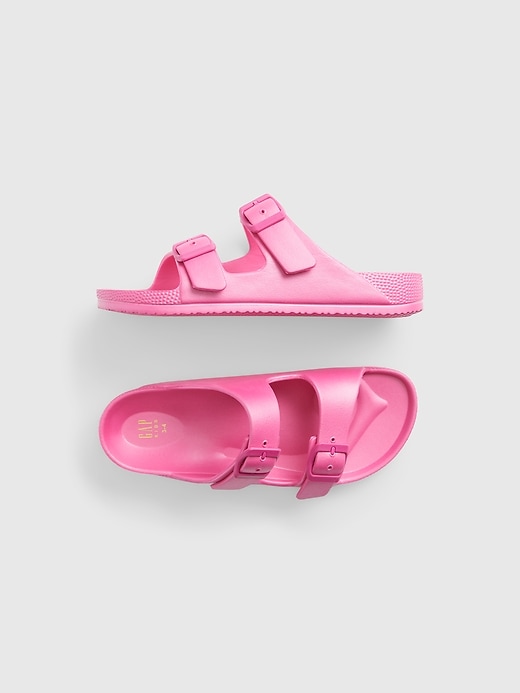 1 of 8 showing, with the color standout pink of product Kids Double Buckle Sandals
