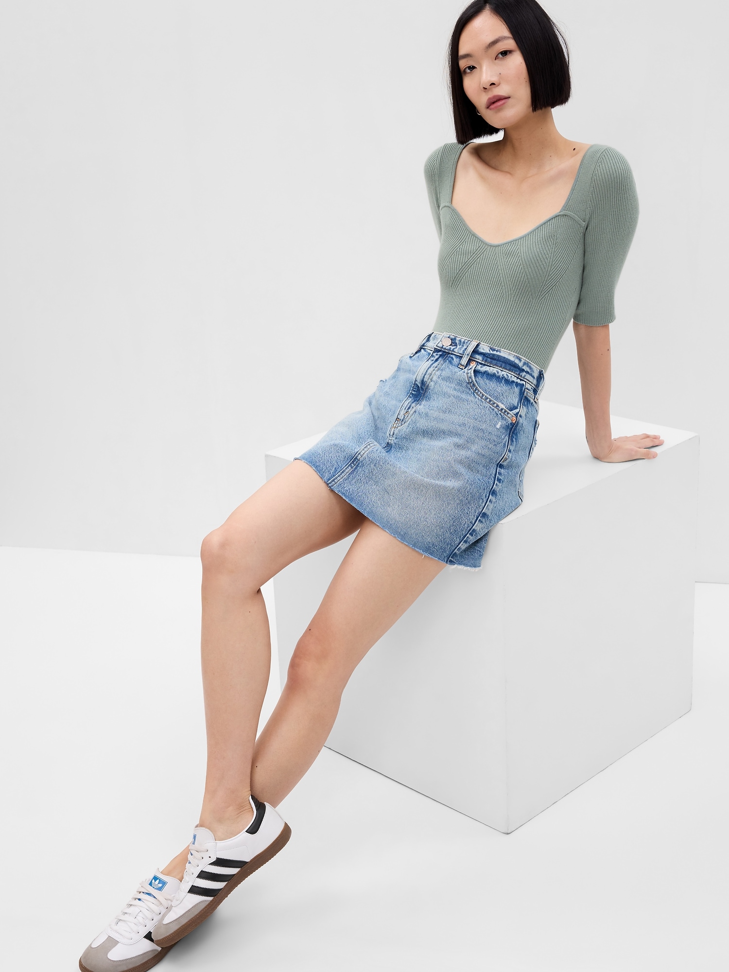 Rib Corset Bodysuit Gap