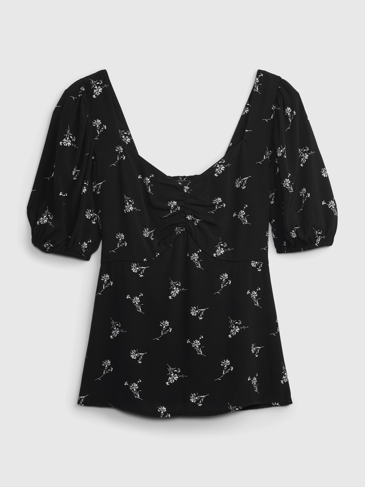 LENZING™ ECOVERO™ Puff Sleeve Sweetheart Top Gap