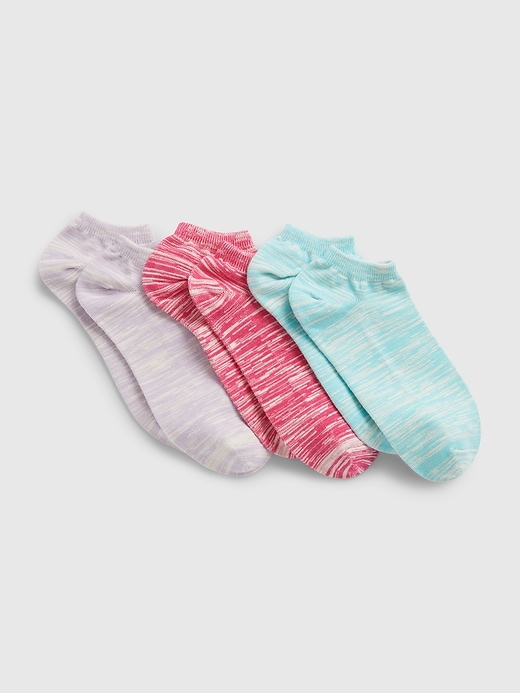 1 of 8 showing, with the color purple lavender, pink, & blue of product Ankle Socks (3-Pack)
