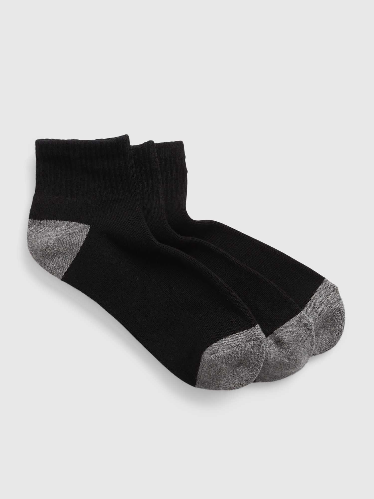 Gap Quarter Crew Socks (3-pack) In Black