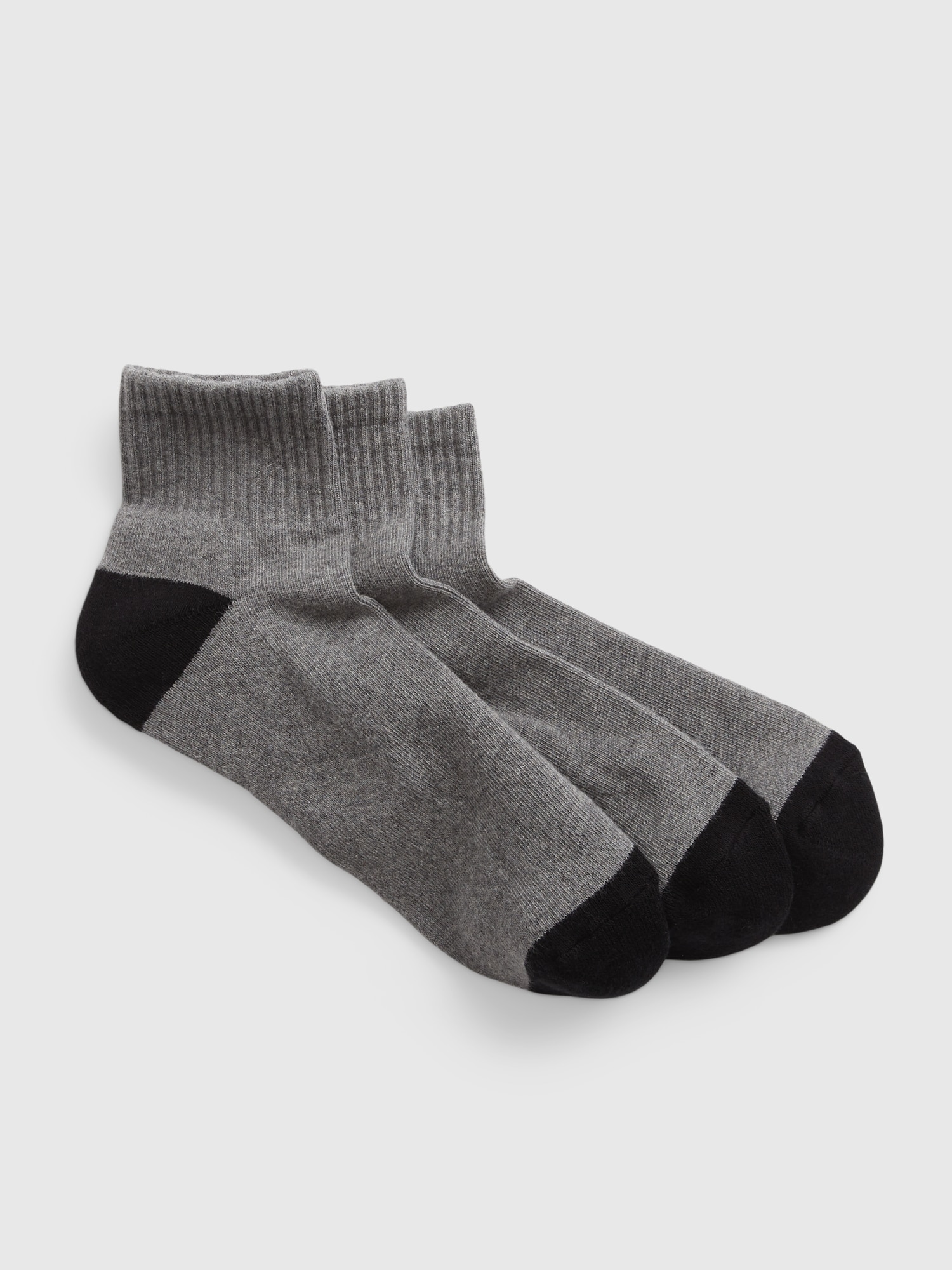 Gap Quarter Crew Socks (3-Pack) gray. 1
