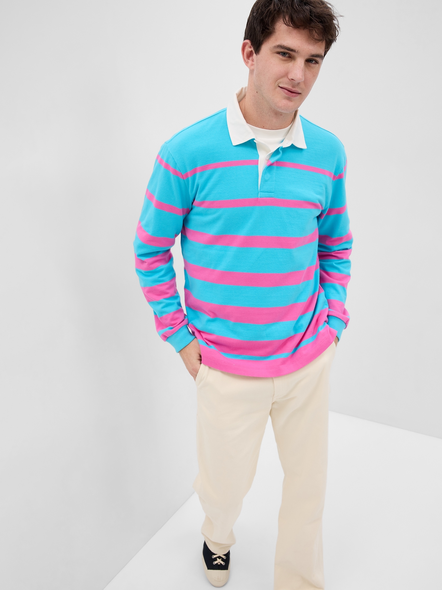 Stripe online rugby polo
