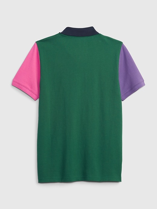 2 of 8 showing, with the color green of product Kids Gap Logo Pique Polo Shirt