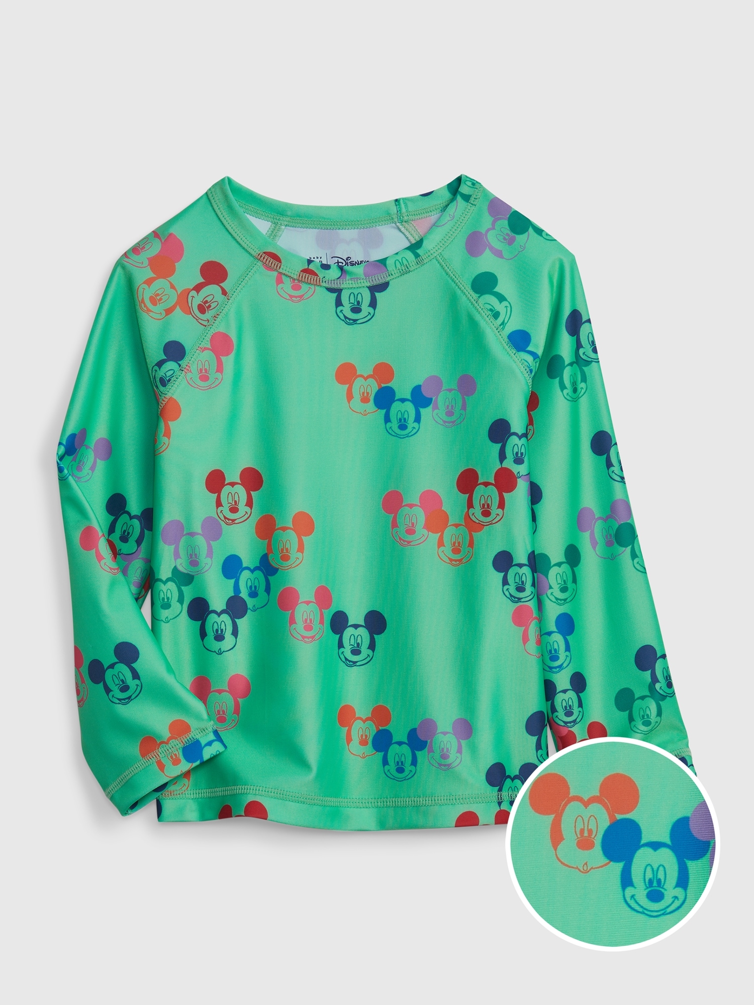 Gap babyGap &#124 Disney Recycled Mickey Mouse Swim Rash Guard green. 1