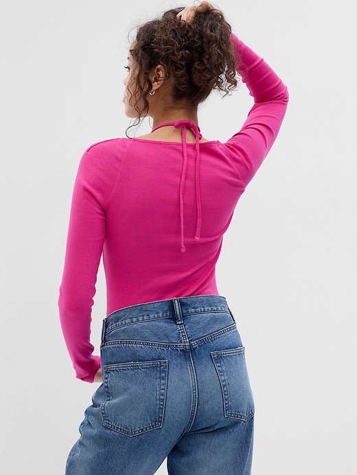 View large product image 2 of 2. Modern Cut-Out Halter T-Shirt