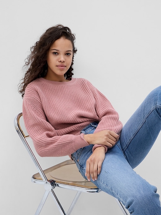 Shaker-Stitch Crewneck Sweater | Gap