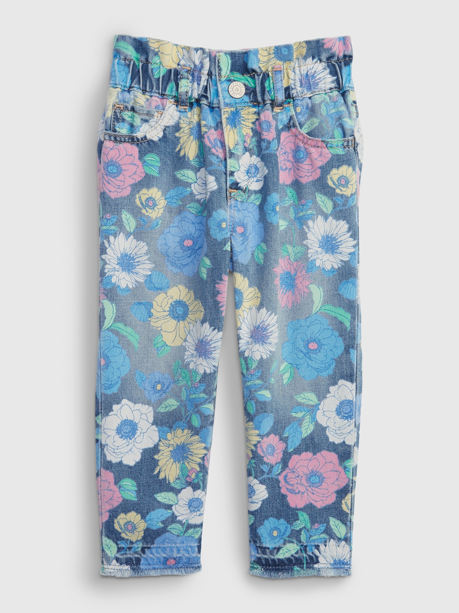 Gap Toddler Floral Just Like Mom Jeans with Washwell multi. 1