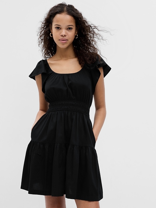 Image number 1 showing, Flutter Sleeve Tiered Mini Dress