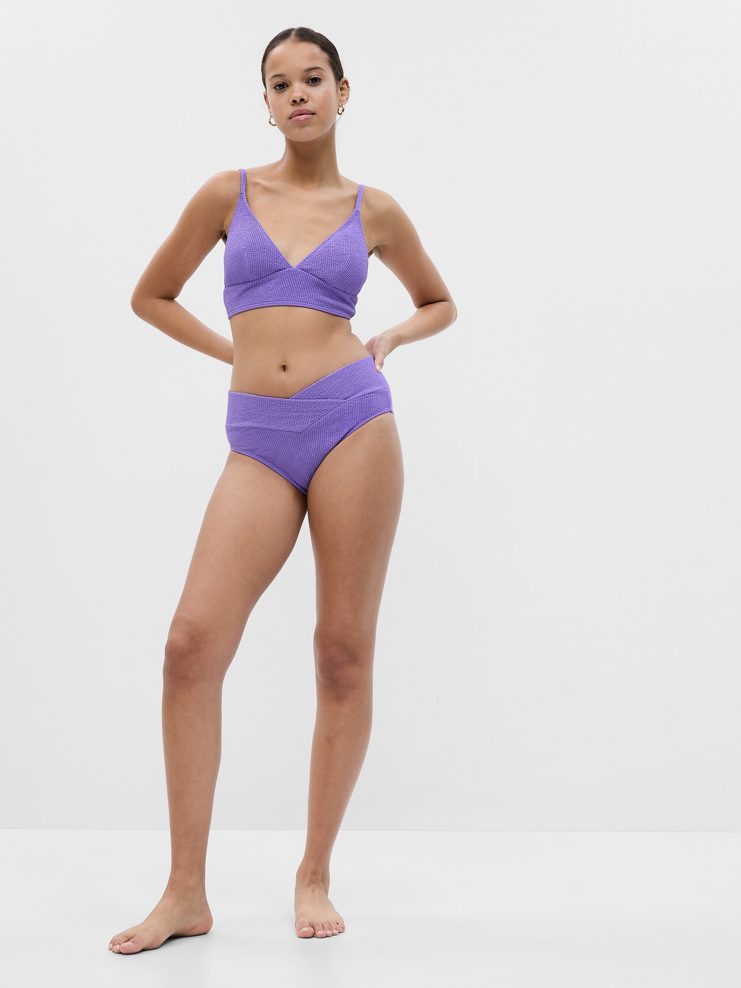 Gap Rib Crossover Bikini Bottom purple. 1