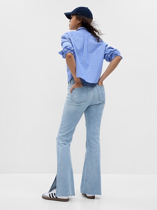 High Rise Split-Hem '70s Flare Jeans with Washwell | Gap